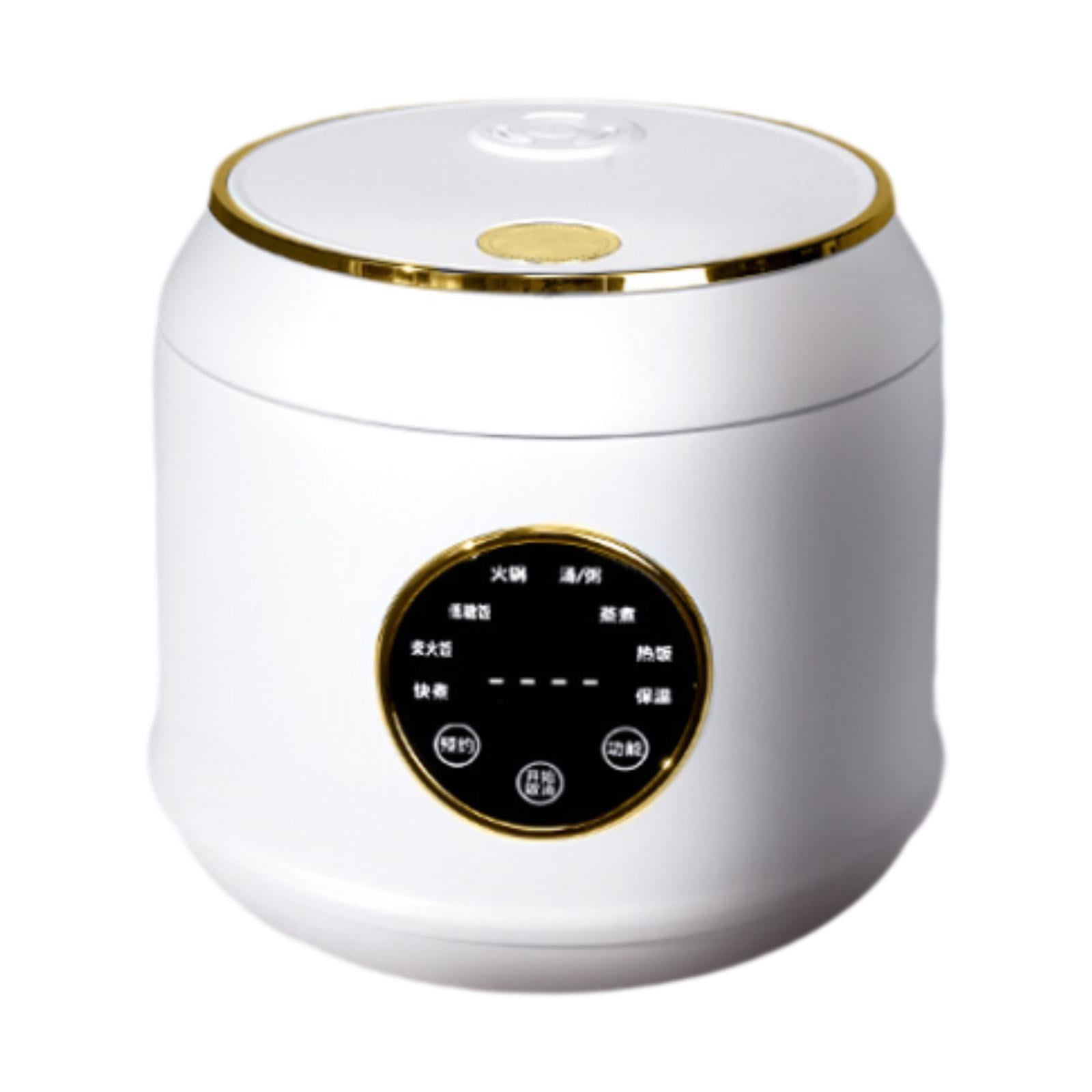 Fancyes Digital Rice Cooker Auto Keep Warm 2L 7 Cooking Function for Pasta Eggs Soup white