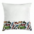 thumbnail image 1 of Cars Throw Pillow Cushion Cover, Collection of Hand Drawn Toy Cars Clustered Colorful Pattern Children Friendly Design, Decorative Square Accent Pillow Case, 20 X 20 Inches, Multicolor, by Ambesonne, 1 of 2