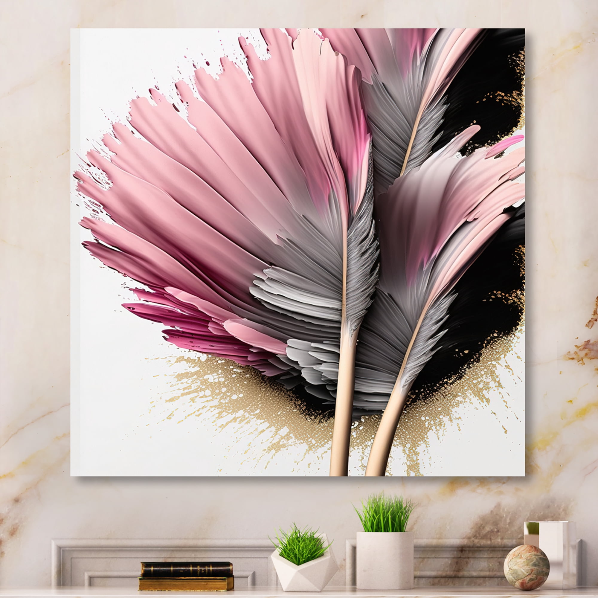 Designart Gerbera Hyperrealistic Flowers V Canvas Wall Art