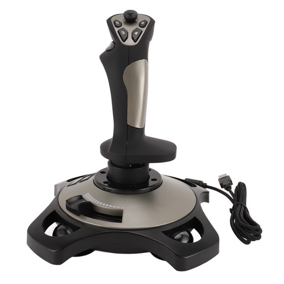 PC Flight Joystick, Flight Simulator Control Ergonomic Grip Professional Easy Installation Vibration Function for PC for Computer