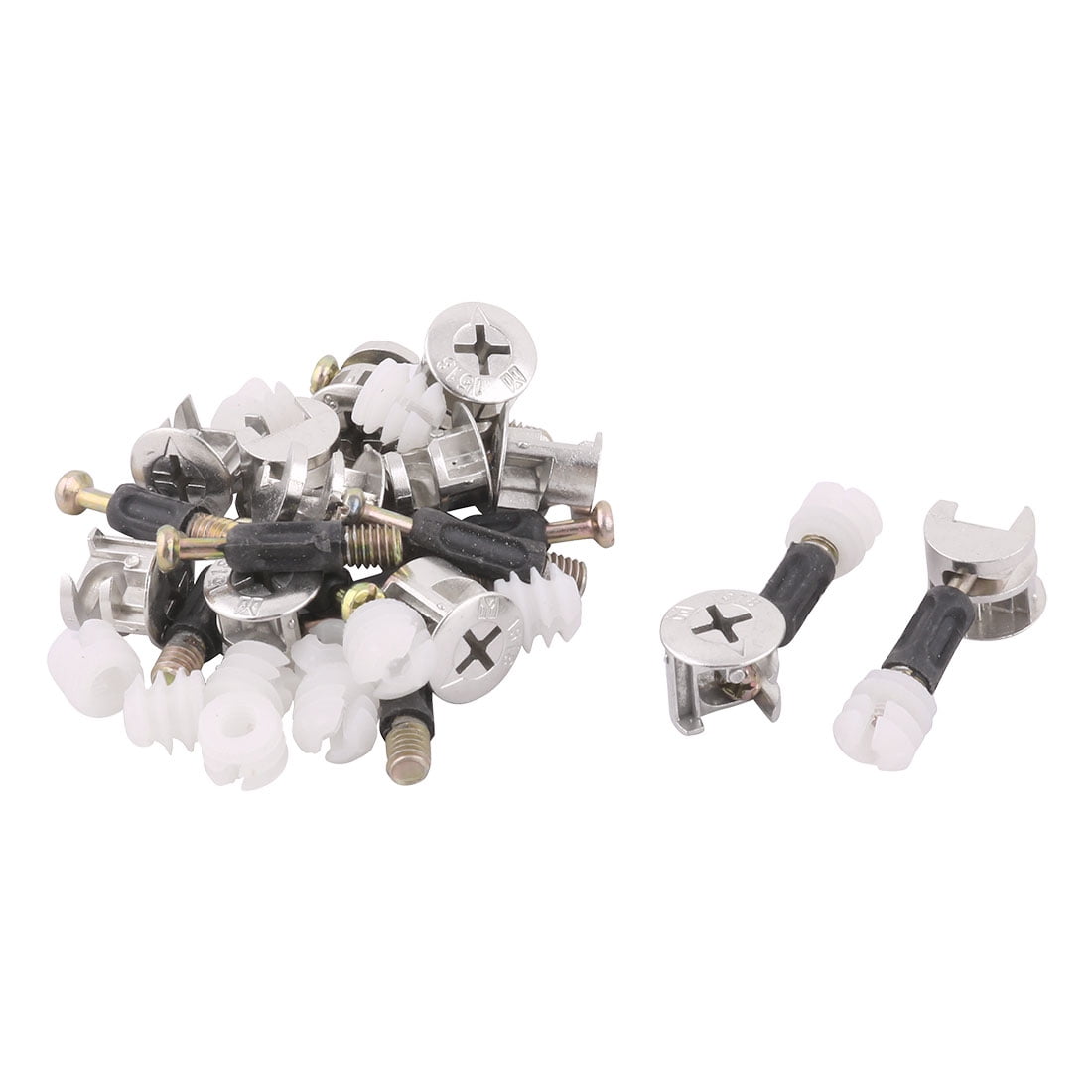 Metal Furniture Drawer Cam Lock Connecting Fitting Dowel Nut Assembly