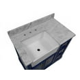 thumbnail image 6 of Zelda 36" Farmhouse Bathroom Vanity with Royal Blue Cabinet and Carrara Marble Top, 6 of 7