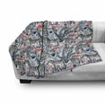 thumbnail image 3 of Watercolor Soft Flannel Fleece Throw Blanket, Exotic Flamingo Zebras and Flowers Tropic Animals Abstract Illustration, Cozy Plush for Indoor and Outdoor Use, 50" x 60", Blue Black Coral, by Ambesonne, 3 of 6