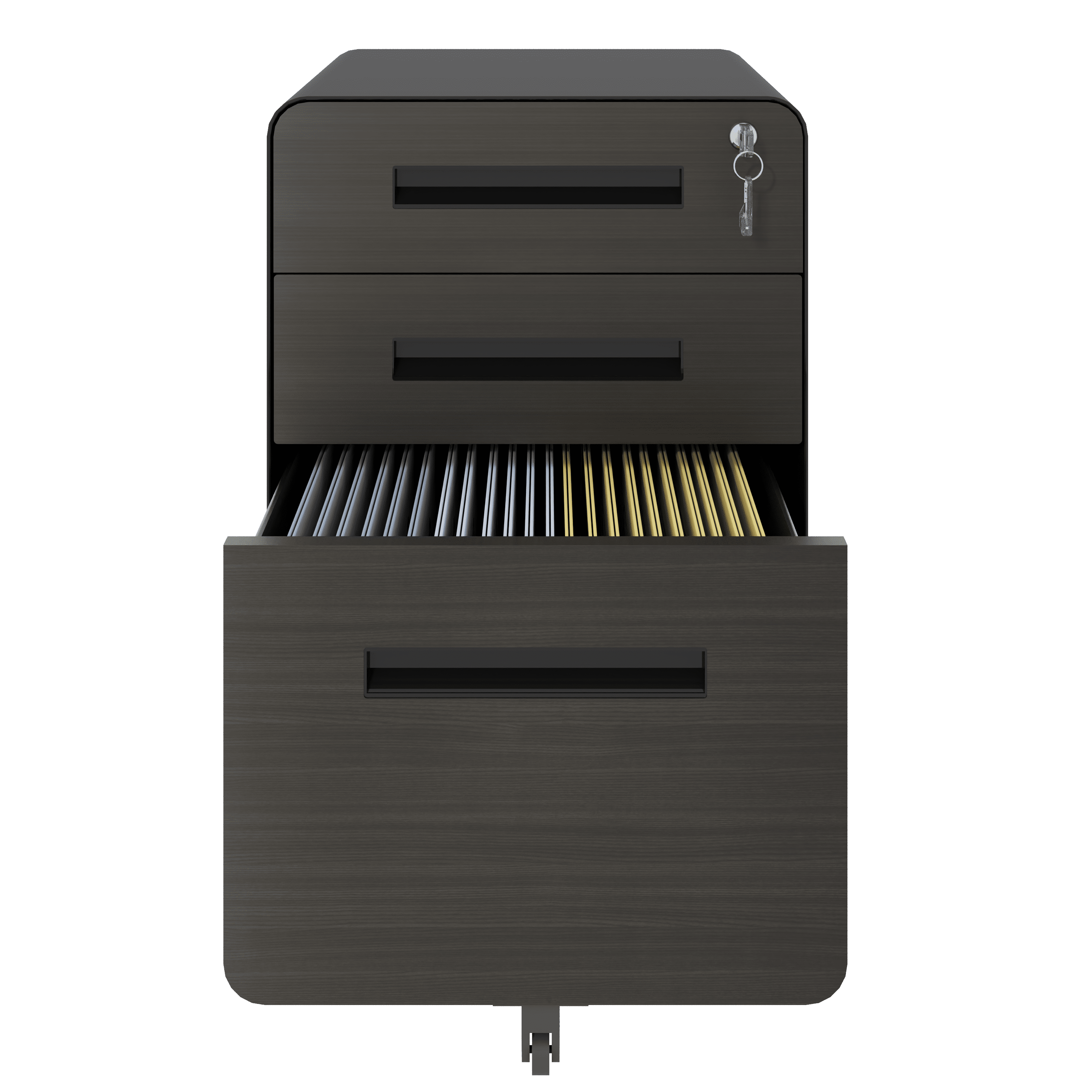 3-Drawer Mobile File Cabinet with Lock, All-Steel Metal Storage Cabinet on Casters, for Home & Office,Black, Fully Assembled, Holds A4/Letter Files