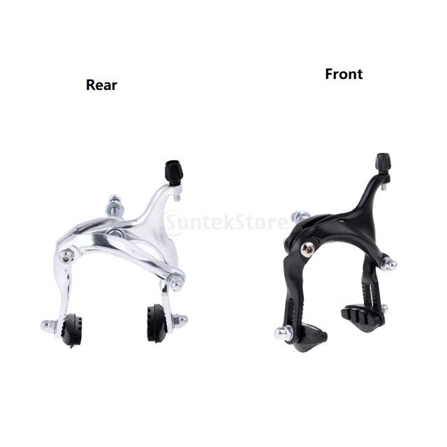 Pinza de trasera dentera de bicicleta de carretera Baoblaze 2 piezas C Freno BMX negro Freno de tracción lateral pulido