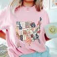 thumbnail image 3 of USA Map Christian Patchwork T-Shirt – Bible Verse States Tee with Patriotic Faith Design – 4th of July Shirt for Women, Faith-Based America Map Top, Scripture Tee, 3 of 7
