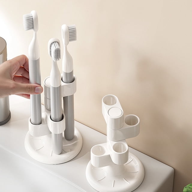 Porta cepillos de dientes giratorios, organizador de baño, estante de lavabo, organizador de brochas de maquillaje, portadores de bolígrafos
