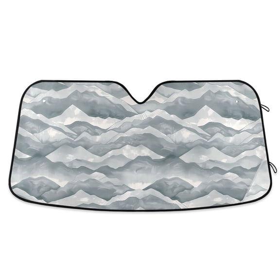 Watercolor Mountain Range Car Windshield Sun Shade Foldable Car Front Window Visor Heat and UV Protection 53x23.5