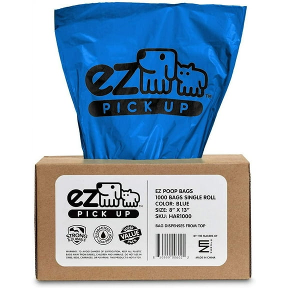EZ Pickup 1000 Count Dog Waste Poop Bags, Unscented