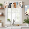 thumbnail image 2 of Valance Curtains for Windows Mid Century Kitchen Curtians Window Treatment Modern Boho Abstract Leaf Topper Curtain Rod Pocket Valances for Kitchen Bathroom Living Room 42x18in, 2 of 9