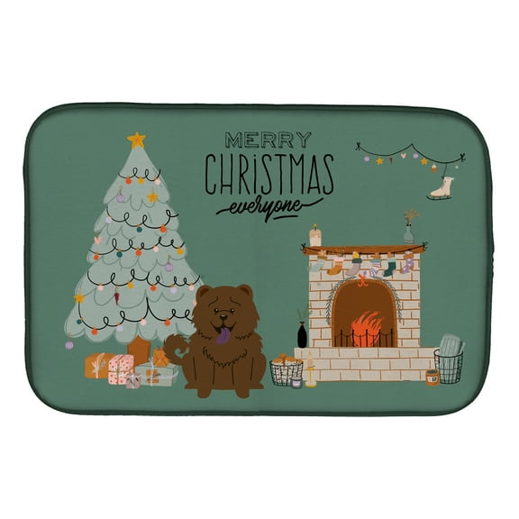 Chocolate Chow Chow Christmas Everyone Dish Drying Mat