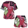 thumbnail image 3 of Invader Zim Comedy Summer Home Suit For Womens Short-Sleeved Pajama Set 2pcs Loungewear Soft Sleepwear T-Shirts Tee Shirt Top And Short Sleeping Pants, 3 of 8