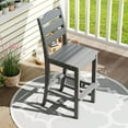 thumbnail image 4 of Gymax Tabouret de Bar en HDPE avec Dossier et Repose-Pieds - Ensemble de 2, Gris, 4 of 10