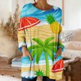 thumbnail image 2 of MEICHEN Women's Fashionable Casual Comfort Printed Sleeve Top Loose Summer T Shirts for Women, 2 of 5