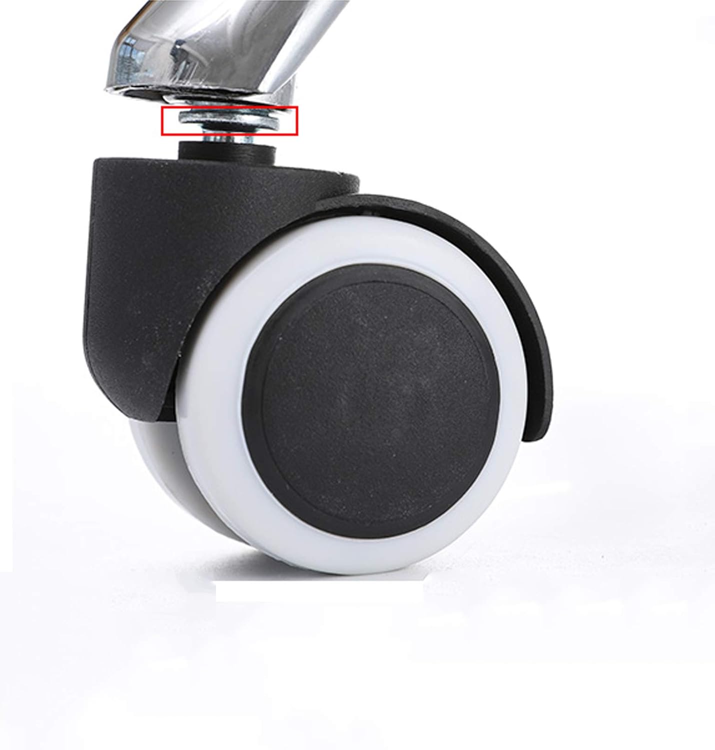 Gamvdout Plate Casters Floor Protecting Office Chair Casters 48 mm Castor Wheels PU Twin Wheel Computer Chair Swivel Caster Wheels with Standard Stem 11x17mm Set of 5