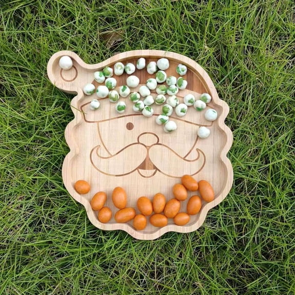 Christmas Wooden Serving Tray Classic Christmas Shape Food Tray for Cheese Snack Cookie Fruit for Party
