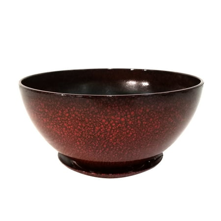 Small Gardens Faux Ceramic Glaze Resin Pot for Patio, Garden, and Indoor Planter for Fruit, Vegetables, Flowers, and Herbs, 10-inch Diameter, Maroon