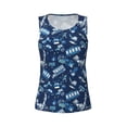 thumbnail image 4 of Xecao Blue Bus print women's scoop neck, loose-fit workout tank tops for the gym., 4 of 9