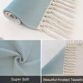 thumbnail image 6 of Blue Ombre Bathroom Rug 2'x3', Modern Abstract Art Farmhouse Gradient Low Profile Front Entryway Rug with Tassels, Woven Cotton Washable Kitchen Mat Carpet for Foyer Bedroom Back Door Decor, 6 of 9