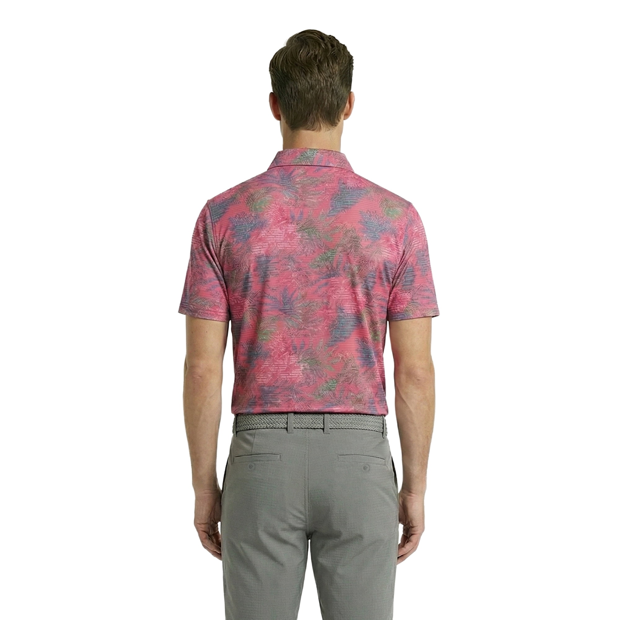 Birdie Bound Men's and Big Men's Tropical Stripes Polo Golf Shirt, Sizes S-5XL