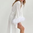thumbnail image 3 of Camisón de invierno con tirantes blancos, estilo hada, a la moda, con plumas, cómodo, de seda helada, para mujer, pijama para el hogar, 3 of 6