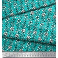 thumbnail image 3 of Soimoi Georgette Viscose Fabric Leaves & Floral Block Print Fabric by The Yard 42 Inch Wide, 3 of 3
