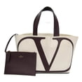 thumbnail image 1 of Pre-Owned Valentino Garavani V Logo Pouch Included Women's Leather,Canvas Tote Bag..., 1 of 14