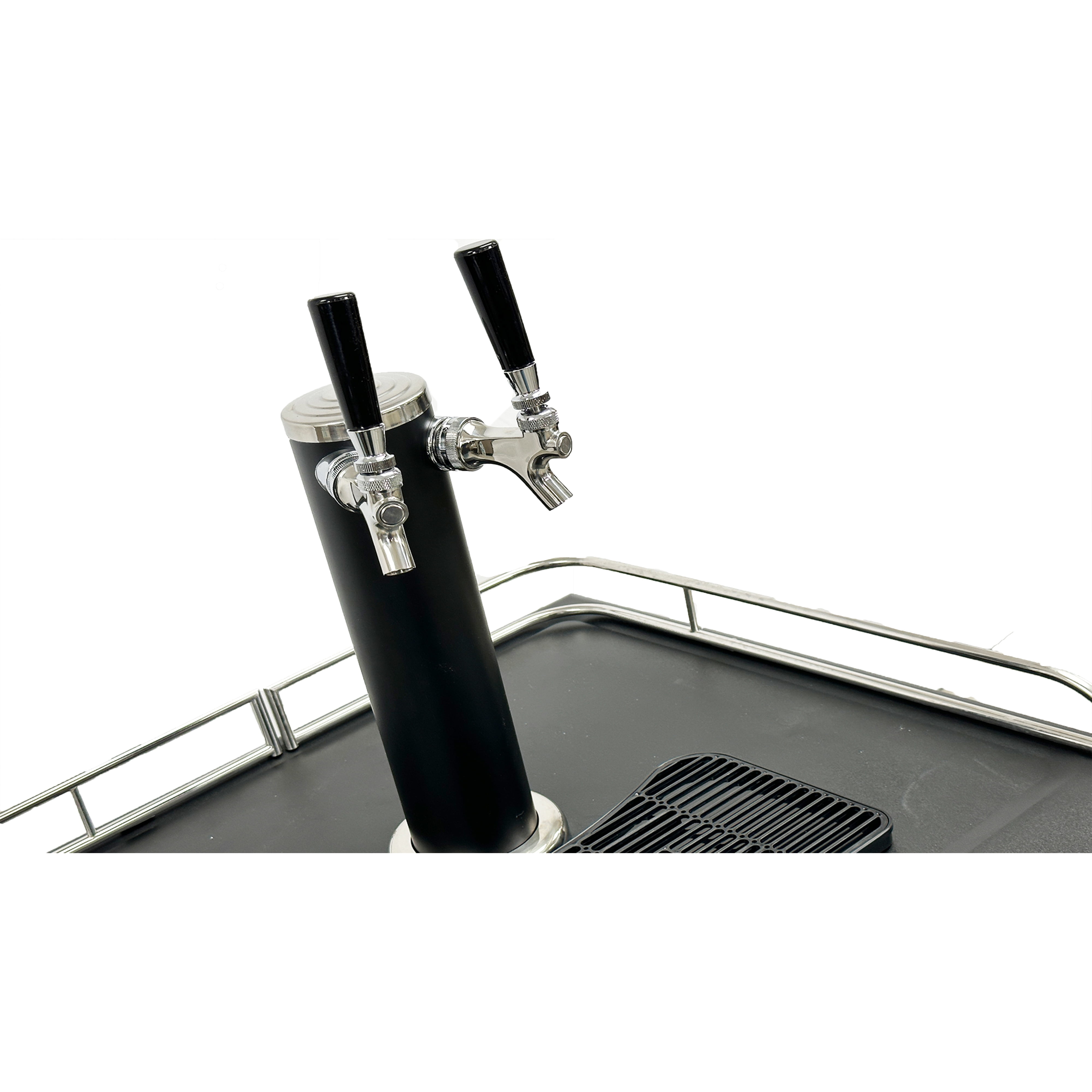 NSF 2 Tap 24 in. Beer Keg Dispenser, Kegerator Draft Beer Dispenser Refrigerator Dual Tap 6 Cu.Ft