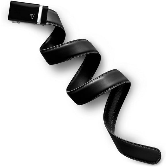 Mission Belt Men's Ratchet Belt - 35mm Black Buckle/Black Leather, Custom (up to 56)