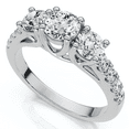 thumbnail image 3 of Pompeii 1 1/4ct Three Stone Lab Grown Diamond Engagement Ring 14K White Gold, 3 of 6