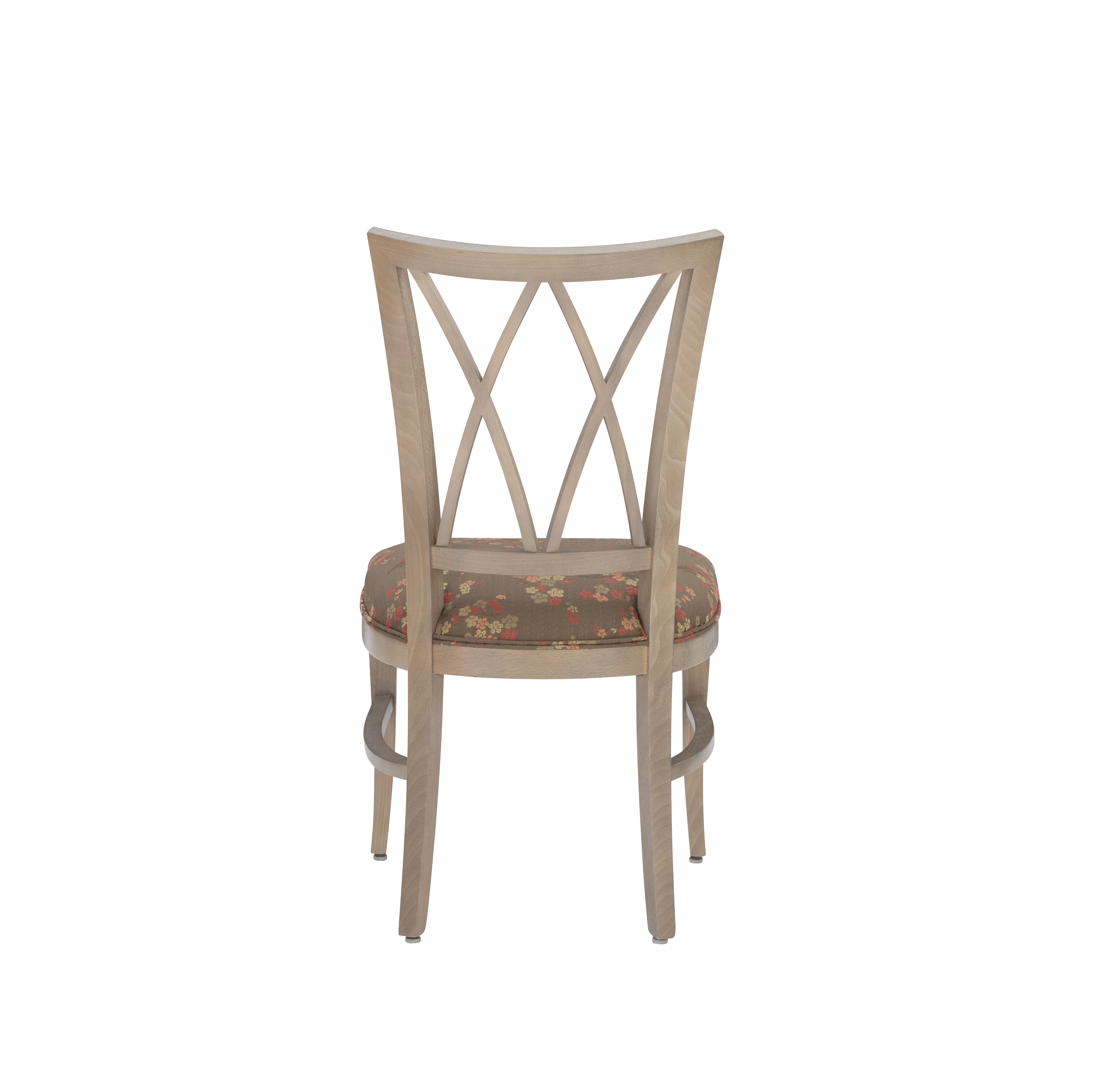 Linon Tanlsey Upholstered Dining Chair, Set of 2, Natural with Brown and Multicolor Flower Pattern Fabric