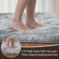 thumbnail image 5 of Solid Color Fluffy Rugs, Non-slip Soft Shaggy Floor Carpet Mats & Rugs for Room Decor, Washable Non-slip Area Rug, Modern-style Decorative Carpets for Home Livingroom Bedroom, Tie-dye Light Gray, 5 of 9