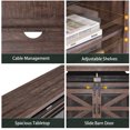 thumbnail image 7 of Fireplace TV Stand, Farmhouse TV Stand for 75 Inch TV with 23" Electric Fireplace, 65" Entertainment Center with Storage & Sliding Doors, Wood & Tall TV Console for Living Room, Brown, 7 of 7