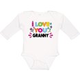 thumbnail image 3 of Inktastic I Love You Granny with Flowers Girls Long Sleeve Baby Bodysuit, 3 of 5