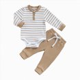 thumbnail image 4 of Xudanell Toddler Baby Boy Clothes 2 Pieces Outfits Newborn Baby Boy Knit Long Sleeve Cotton Romper Solid Pants Outfits White 18-24 Months, 4 of 4