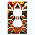 thumbnail image 2 of Metal Light Switch Plate Cover Colorful Black Red Mandala Flower Tile Pattern MDL024, 2 of 13