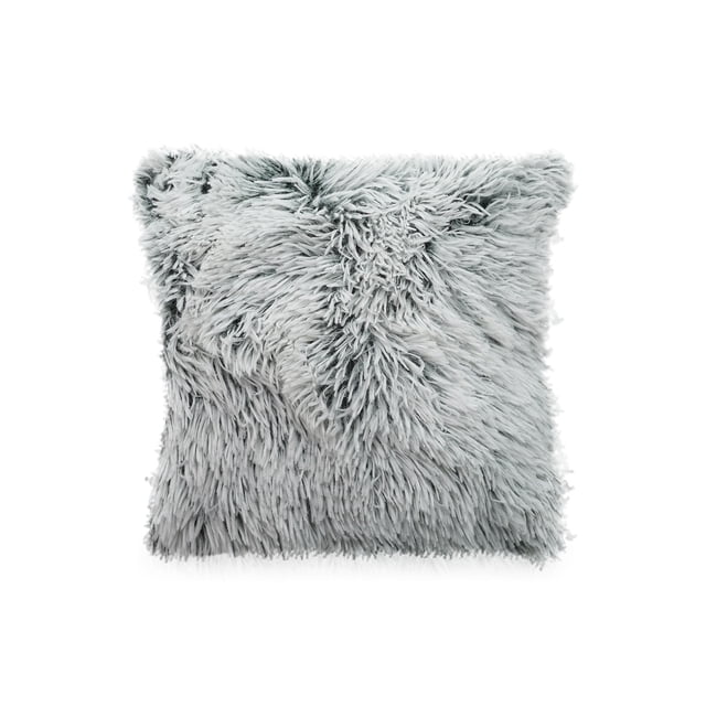 Cojin Cuadrado Jenin Home Textura Extra Suave Pelo Alto Color Jaspe Blanco-Verde (50x50 cm)