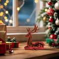 thumbnail image 6 of 2Pcs Red Christmas Reindeer Figurines, Standing & Lying Elk Statue Set, Shiny Electroplated Deer Sculpture for Tabletop, Mantel, Xmas Holiday Home Decor Ornament, 6 of 9