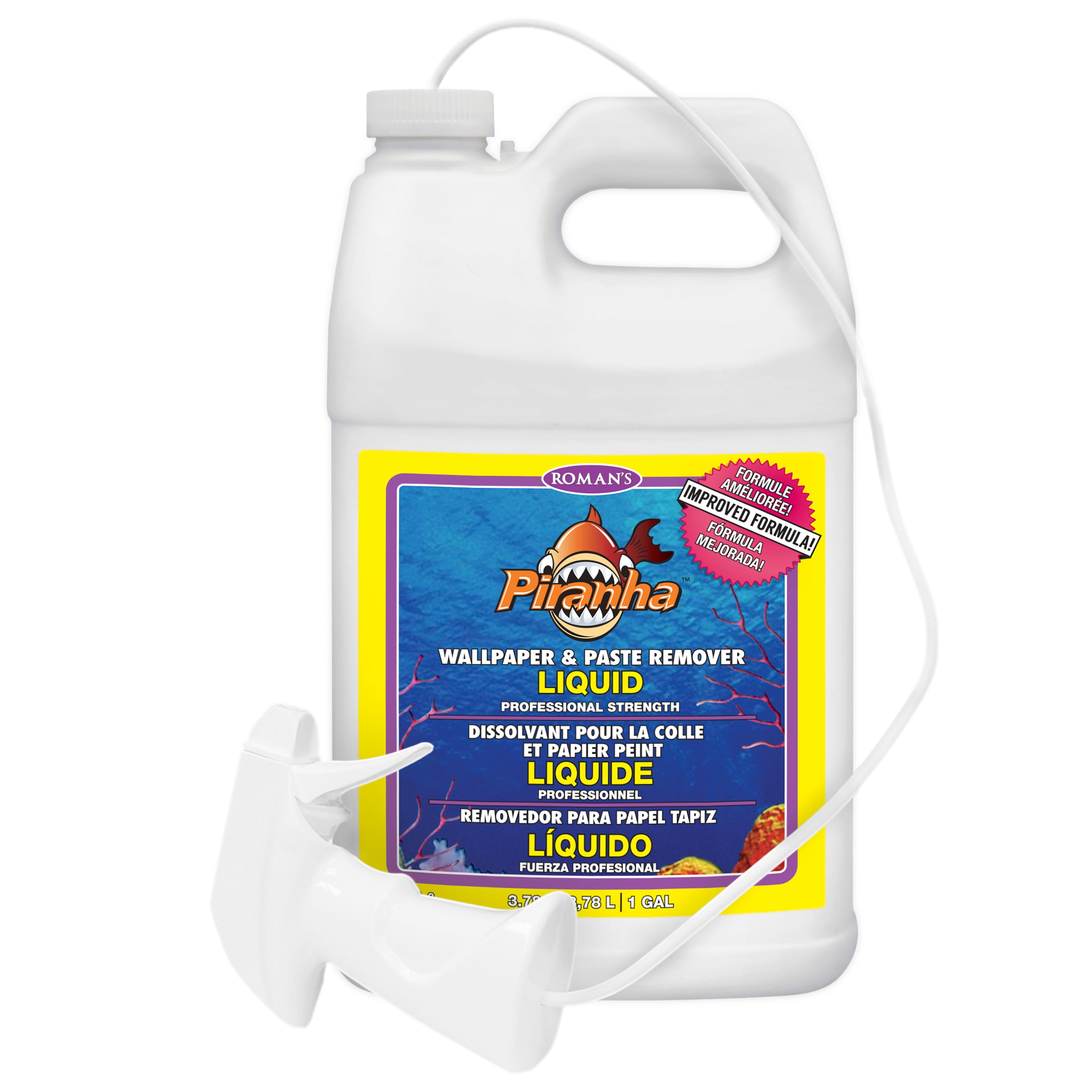 Piranha Liquid Spray Wallpaper and Paste Remover, 1-Gallon (300 sq. ft