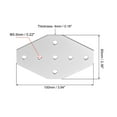 thumbnail image 2 of Placa de unión exterior, 100mm x 60mm x 4mm con soporte de unión de 7 agujeros para perfil de aluminio 2020 (Plata), 2 of 2
