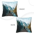 thumbnail image 3 of Square Throw Pillow Covers with Core, Serene Lake Oil Painting Pillows for Sofa Beds, 16 x 16 inches Multicolor, 3 of 9
