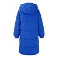 thumbnail image 5 of Women's Plus Size Knee Length Puffer Coat, Thickened Hooded Winter Parka, Oversized Down Alternative Coat, Warm Winter Jacket with Large Pockets Blue XL, 5 of 9