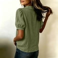 thumbnail image 5 of Guluxicc Women's Cotton Blouses Henley Button Closure Collared Short Bubble Sleeve Tops for Everyday Wear Summer Fall Casual Blouses, 5 of 9
