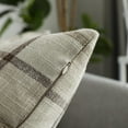 thumbnail image 3 of UGASA Home Decorative Square Throw Pillow Cases Classic Retro Checkered Plaids Cotton Linen Cushion Cover with Invisible Zipper Closure for Sofa, 18 x 18 Inch (45 x 45cm), Set of 2, Natural + Beige, 3 of 7