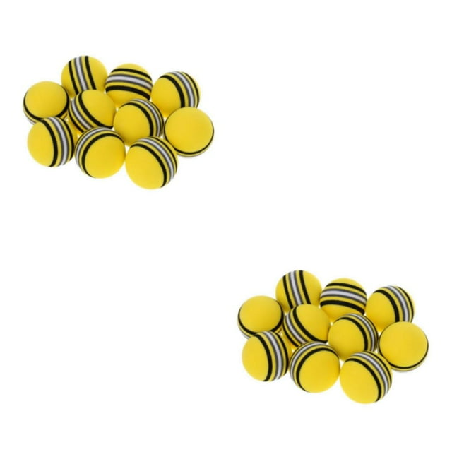 Justharion 10 EVA Foam Sponge Golf Balls for Effective Swing Practice Training Yellow Style A 2Set