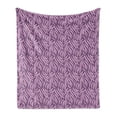 thumbnail image 1 of Abstract Soft Flannel Fleece Throw Blanket, Continuous Bicolour Style Tropical Jungle Pattern in Tones Print, Cozy Plush for Indoor and Outdoor Use, 50" x 70", Baby Pink Pale Purple, by Ambesonne, 1 of 5