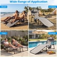 thumbnail image 6 of Gymax 2PCS Tanning Chair w/ Face & Arm Holes Folding Chaise Lounge Beach Chair w/ Adjustable Backrest Grey, 6 of 10