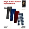 thumbnail image 2 of Quad Seven Boys Pajama Soft Fleece Boys Plaid Pajamas Bottoms PJ Kids Youth Sleepwear 4 Pack, 2 of 6