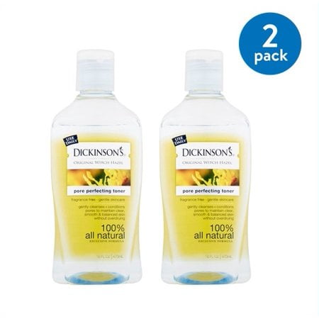 (2 pack) Dickinson's Original Witch Hazel Pore Perfecting Toner, 16 fl (Best Toner For Acne Marks)