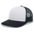 thumbnail image 2 of Pacific Headwear 5-Panel Trucker Snapback Cap 105C Black/White/Black Os, 2 of 2